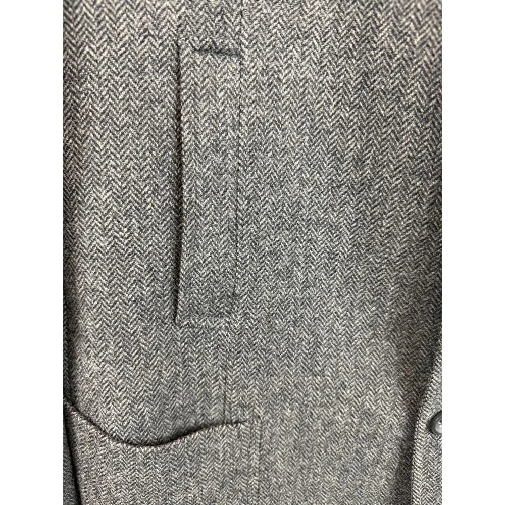 BANANA REPUBLIC gray herringbone tweed elbow patch 100% wool mens blazer 46L